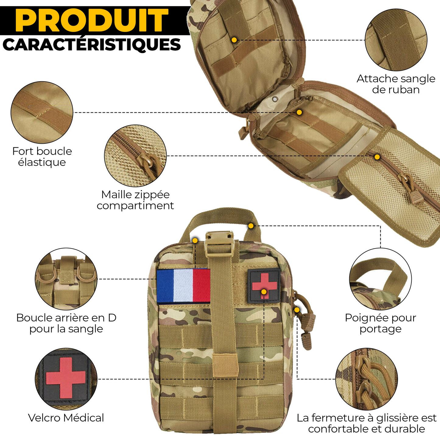 Kit de Survie Ultime Complet 153 en 1 avec le drapeau de France