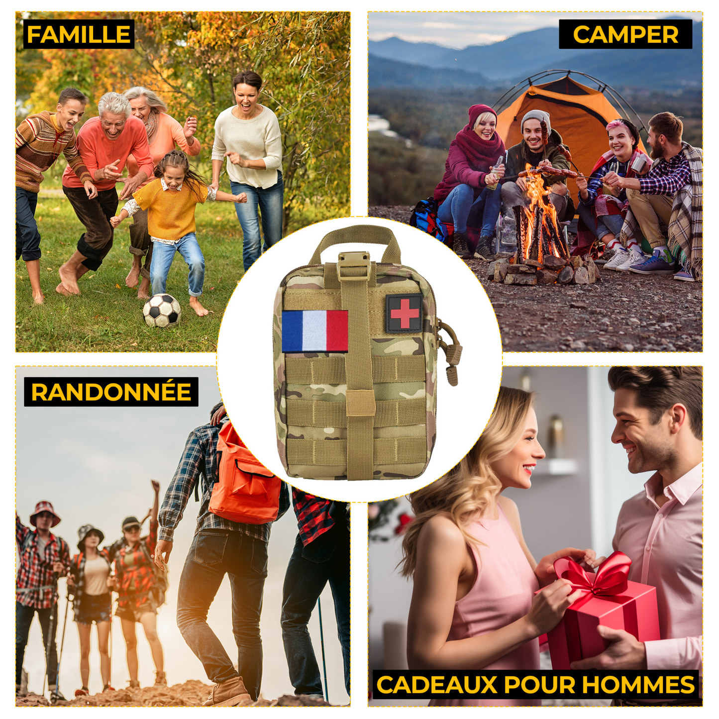 Kit de Survie Ultime Complet 153 en 1 avec le drapeau de France